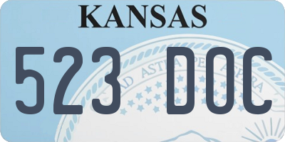 KS license plate 523DOC