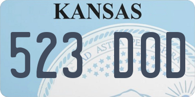 KS license plate 523DOD