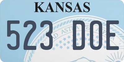 KS license plate 523DOE