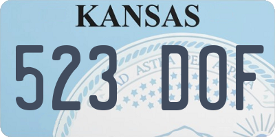 KS license plate 523DOF