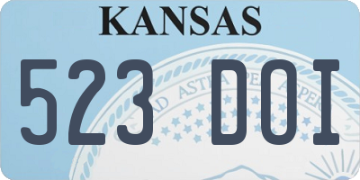 KS license plate 523DOI