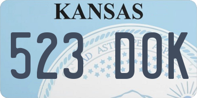KS license plate 523DOK
