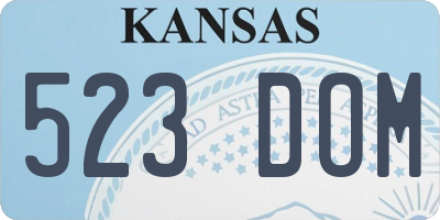 KS license plate 523DOM