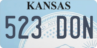 KS license plate 523DON
