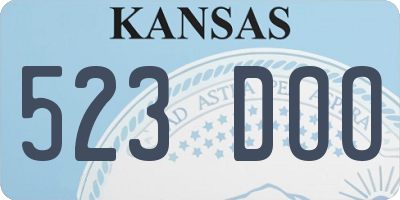 KS license plate 523DOO