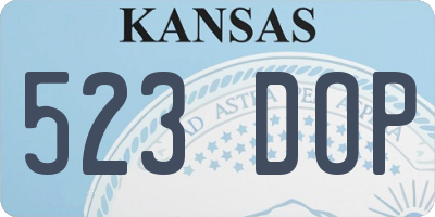 KS license plate 523DOP