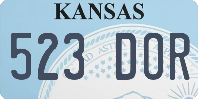 KS license plate 523DOR