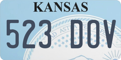 KS license plate 523DOV