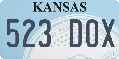 KS license plate 523DOX