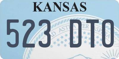 KS license plate 523DTO