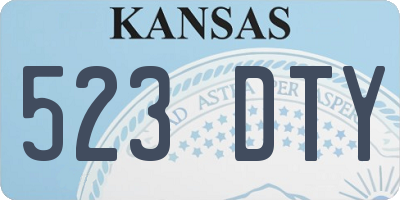 KS license plate 523DTY