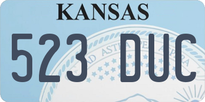 KS license plate 523DUC