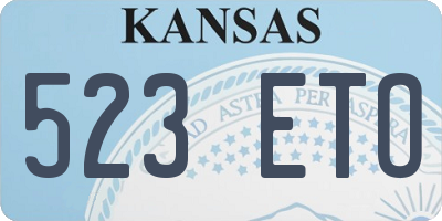 KS license plate 523ETO