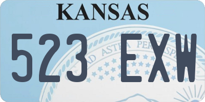 KS license plate 523EXW