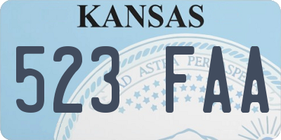 KS license plate 523FAA