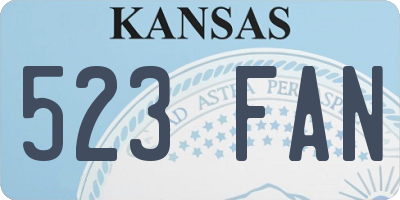 KS license plate 523FAN