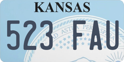 KS license plate 523FAU