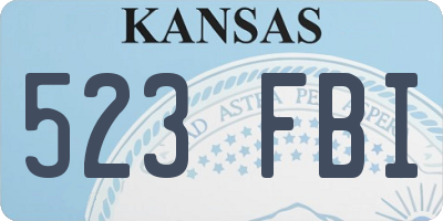 KS license plate 523FBI