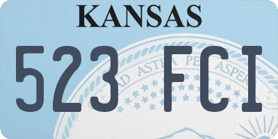 KS license plate 523FCI