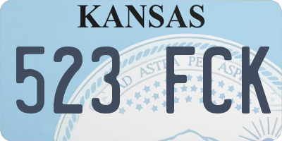 KS license plate 523FCK