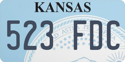 KS license plate 523FDC