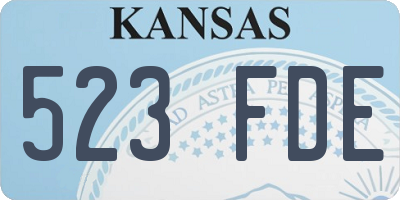 KS license plate 523FDE