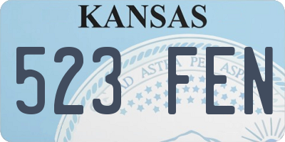 KS license plate 523FEN