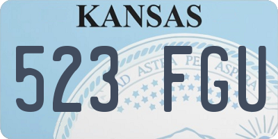 KS license plate 523FGU