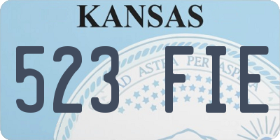 KS license plate 523FIE