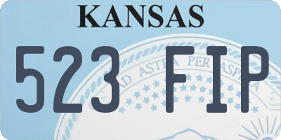 KS license plate 523FIP