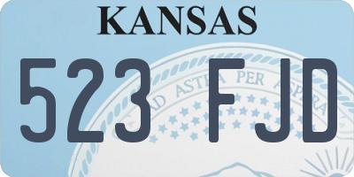 KS license plate 523FJD