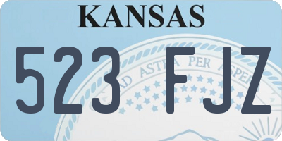 KS license plate 523FJZ