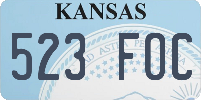 KS license plate 523FOC