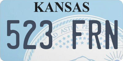KS license plate 523FRN