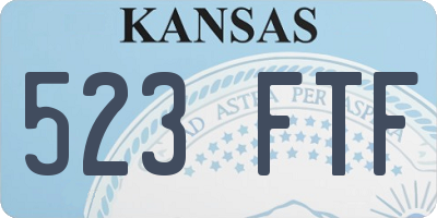 KS license plate 523FTF