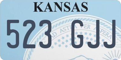 KS license plate 523GJJ