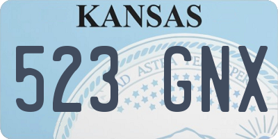 KS license plate 523GNX