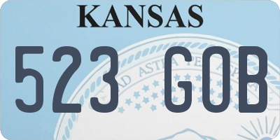 KS license plate 523GOB