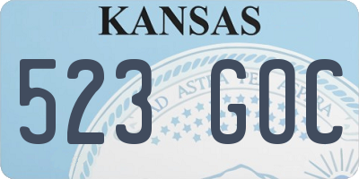 KS license plate 523GOC