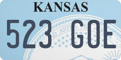 KS license plate 523GOE