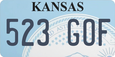 KS license plate 523GOF