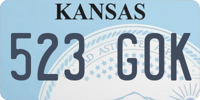 KS license plate 523GOK