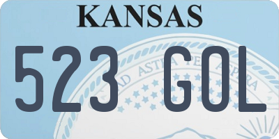 KS license plate 523GOL