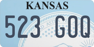 KS license plate 523GOQ