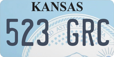 KS license plate 523GRC