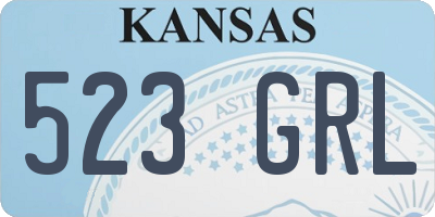 KS license plate 523GRL