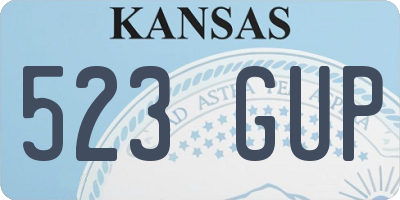 KS license plate 523GUP