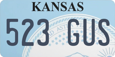 KS license plate 523GUS