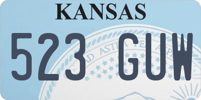 KS license plate 523GUW