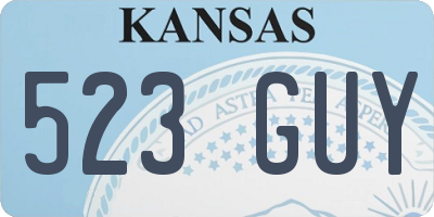 KS license plate 523GUY